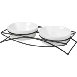 AniOne Keramik Doppelnapf Ständer 2 Stück, 350 Ml