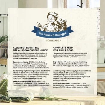 Betty's Landhausküche Mit Rentier & Kartoffel 6 X 400g Für Hund 7 Betty's Landhausküche Mit Rentier & Kartoffel 6 X 400g Für Hund – Bild 5