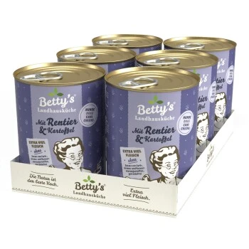 Betty's Landhausküche Mit Rentier & Kartoffel 6 X 400g Für Hund 4 Betty's Landhausküche Mit Rentier & Kartoffel 6 X 400g Für Hund – Bild 2